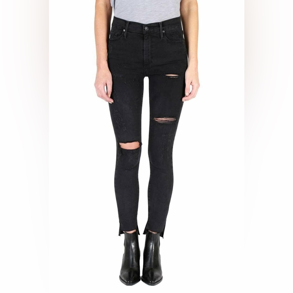 Black Orchid skinny high rise Miranda offstep distressed great condition size 25